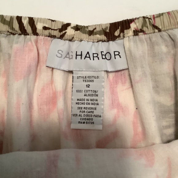 Sag Harbor Ladies Lined Skirt Pink/ Cream/ Army Green/ Brown Size 12 - Picture 4 of 5
